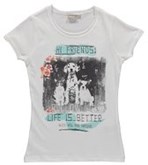 Blue Seven meisjeskleding - Wit tshirt met honden print en korte mouwen - 50431 - Maat 152