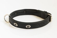 Hondenhalsband met nikkelen voetjes zwart 40 cm