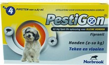 Pestigon Spot-on! hond (2-10kg) 4 x 0.67 ml