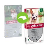 4 Pipetten x 0,4 ml AdvantixÂ® 40/200 Spot-on Solution voor honden