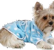 O Lala Pets honden badjasje Blauw met Polkadot