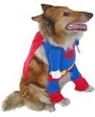 Superman kostuum voor de hond - M ( rug lengte 17 cm, borst omvang 26 cm, nek omvang 22 cm )