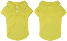 Polo shirt voor de hond in de kleur geel - M ( rug lengte 28 cm, borst omvang 38 cm, nek omvang 28 cm )
