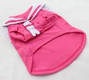 Wit met roze marine shirt voor de hond - S (rug lengte 25 cm, borst omvang 4 cm, nek omvang 20 cm )