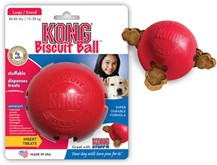 Kong Biscuit Ball Large 1 St - Kauwspeelgoed - 95 mm x 95 mm x 105 mm - Rood