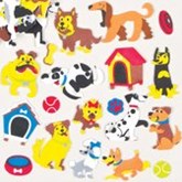 Foam stickers hond - knutselspullen vor kinderen scrapbooking verfraaiing voor het maken van kaarten en decoraties (120 stuks)