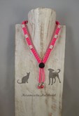 Keramische Halsband (dé natuurlijke teken bestrijding) Reflecterend neon roze maat M