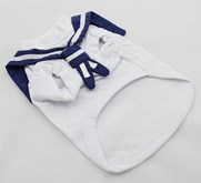 Wit met blauw marine shirt voor de hond - XXL ( rug lengte 40 cm, borst omvang 50 cm, nek omvang 40 cm )