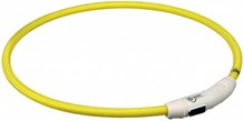 Trixie halsband voor hond flash light lichtgevend usb oplaadbaar geel 7 mmx65 cm