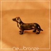 Bronzen Beeld Hond Teckel klein