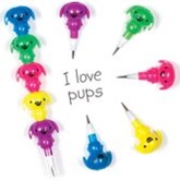 Drukpotloden hond school set met potloden voor kinderen ideaal om cadeau te geven (4 stuks)