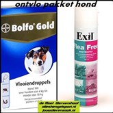 anti vlooien pakket voor de hond 4 kg tot 10 kg - omgevingsspray + 4 pipetten bolfo gold hond 100