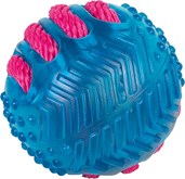 Nobby Rubberen Bal met nylon Touw - blauw - 8,5 cm