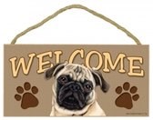 Welcome bord Mopshond ( beige )