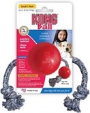 Kong Ball + Touw - Touw - 127 mm x 59 mm x 54 mm - Rood